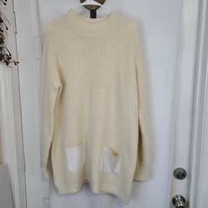 Banana Republic Woman's Oversize Pullover Crewneck Sweater, Size: XL  Cream